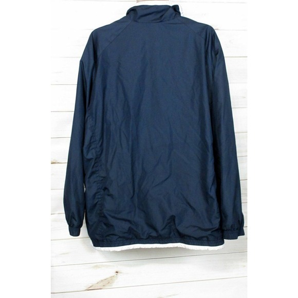 Nike Mens Long Sleeve Fleece Zip Front Sport Jacket Windbreaker Navy XL - Picture 4 of 4